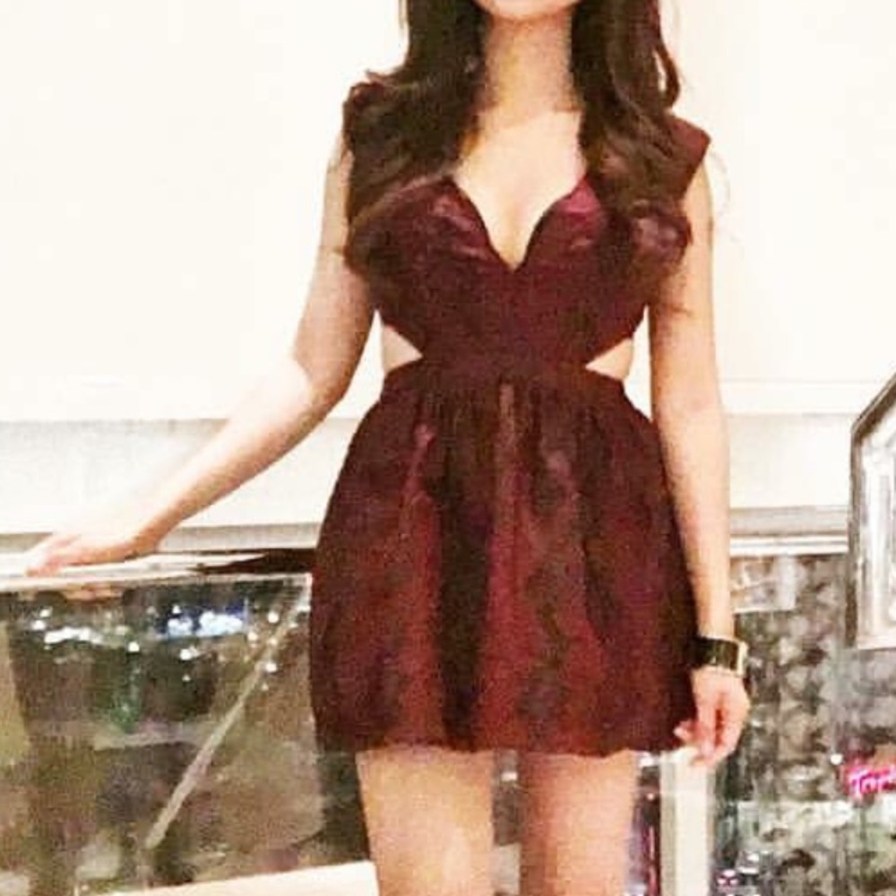 Cut-out Black and Red Snake Print Dress size Small